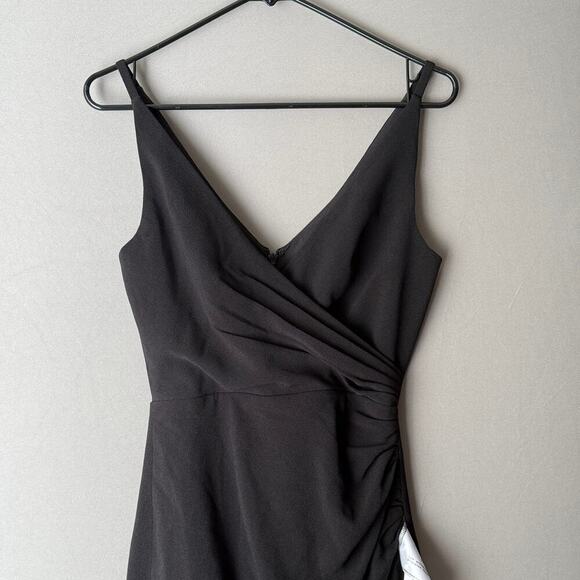 Dress the Population‎ sz XXS black faux wrap evening cocktail pencil dress NWT - Picture 3 of 10